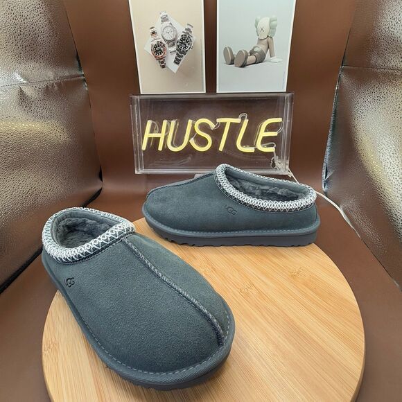 UGG TASMAN SLIPPER WOMENS US 7 CHARCOAL GRAY SUEDE/ WOOL SLIP-ON - Picture 3 of 8